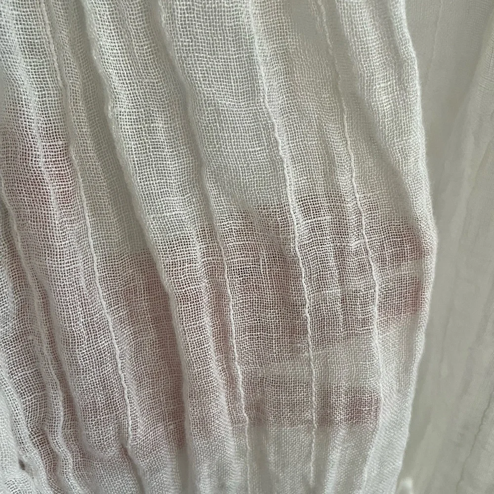 Pottery Barn set of 4 window panels Belgian linen crinkled 47x80” in ivory gauze